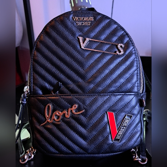 Victoria's Secret Bags Victorias Secret Black Tufted Mini Backpack
